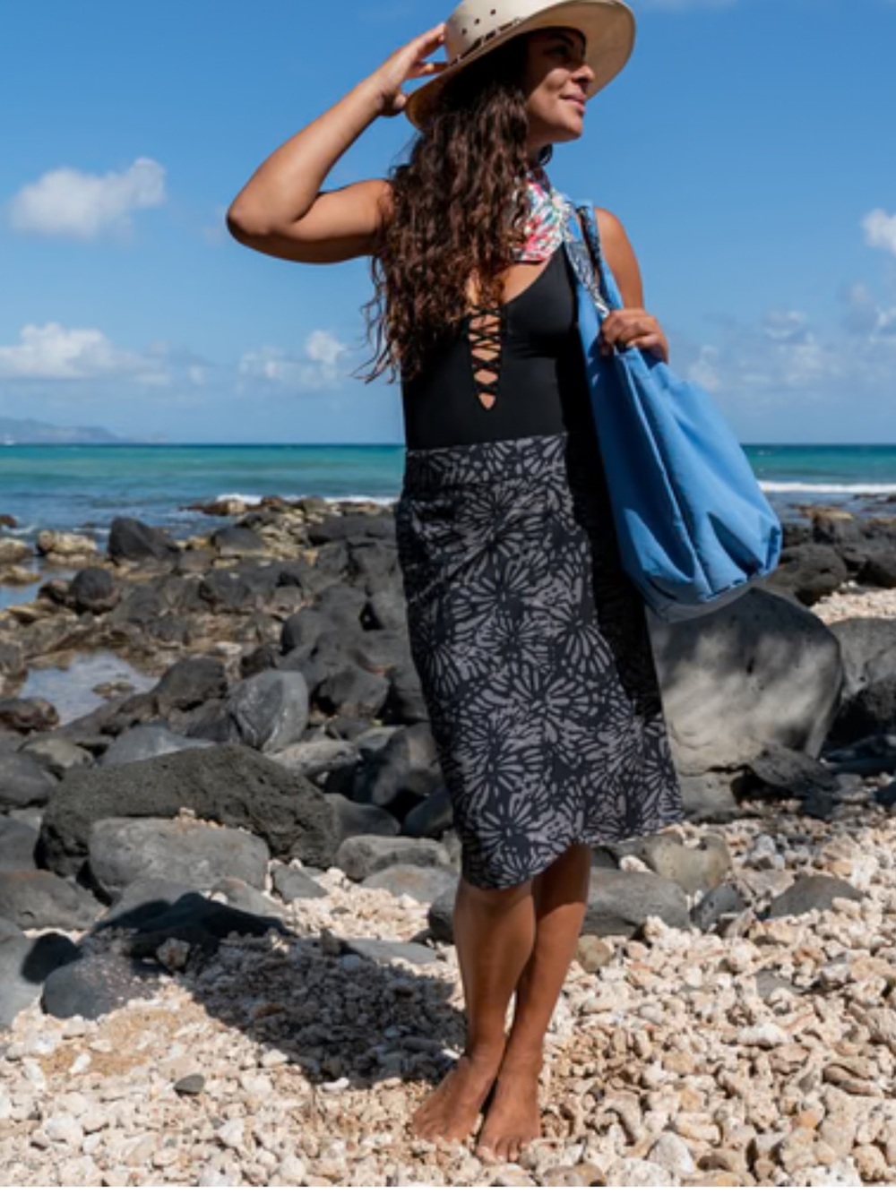 RipSkirt Hawaii Shibori Charcoal Women's Length 3 Size SP